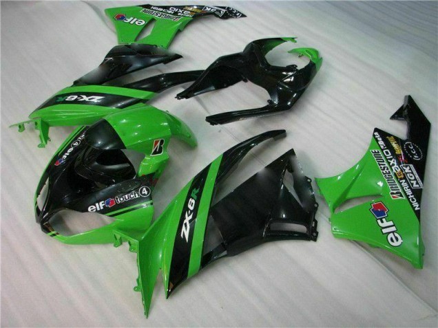 09-12 Black Green ZX6R Motorcycle Fairing Kits