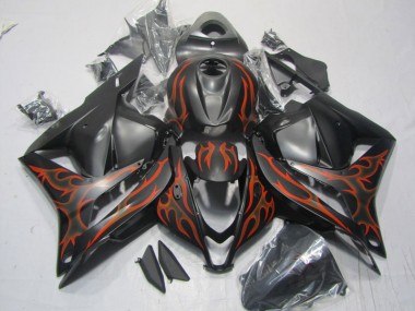 09-12 Black Red Flame CBR600RR Motorcycle Fairings
