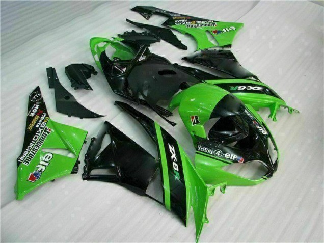 09-12 Green Black ZX6R Motorcycle Fairing 09-12 Green Black ZX6R Motorcycle Fairing