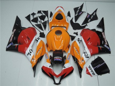 09-12 Orange Red Black Repsol CBR600RR Motorcycle Fairings