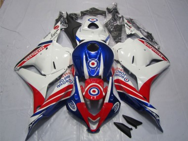 09-12 White Blue Red CBR600RR Motorcycle Fairings