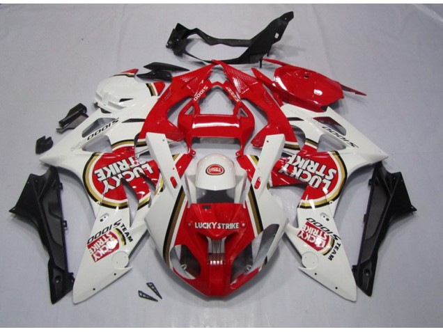 09-14 Red White Lucky Strike S1000RR Motorcycle Fairings