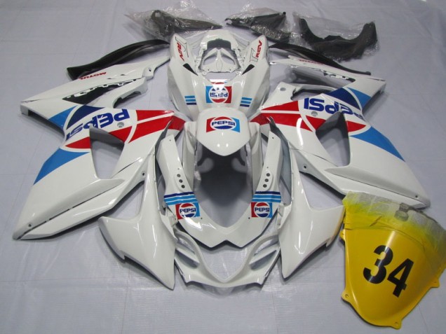 09-16 White Pepsi 34 GSXR 1000 Motorcycle Fairings 09-16 White Pepsi 34 GSXR 1000 Motorcycle Fairings