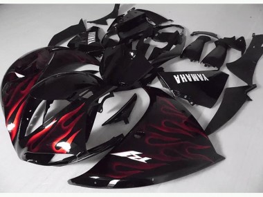12-14 Red Black Flame YZF R1 Motorcycle Fairings