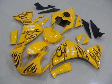 12-14 Yellow Black Flame YZF R1 Motorcycle Fairings