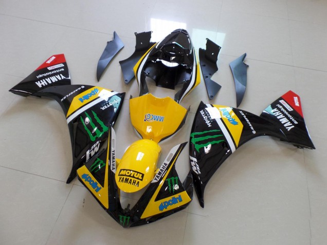 12-14 Yellow Black Monster YZF R1 Motorcycle Fairing