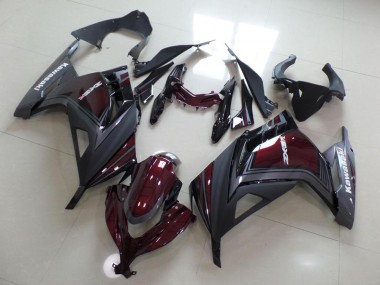 13-16 Dark Red and Grey ZX300R Motorcycle Fairings