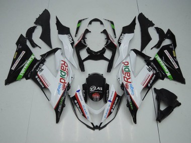 13-18 Black White Rapid Hager ZX6R Motorcycle Fairings