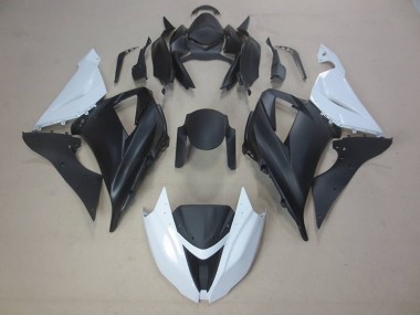 13-18 Black White ZX6R Motorcycle Fairing