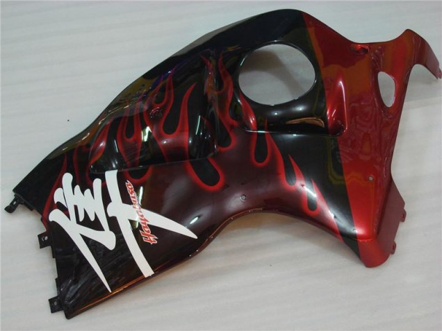 96-07 Black Red Flame GSXR 1300 Hayabusa Motorcycle Fairings 96-07 Black Red Flame GSXR 1300 Hayabusa Motorcycle Fairings
