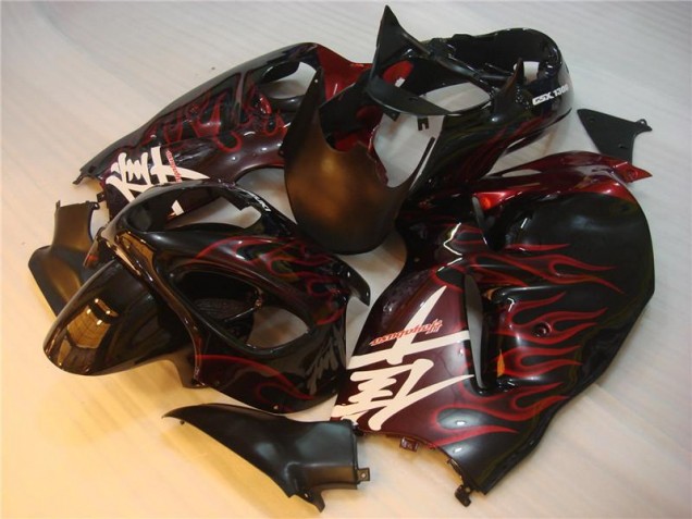 96-07 Black Red Flame GSXR 1300 Hayabusa Motorcycle Fairings 96-07 Black Red Flame GSXR 1300 Hayabusa Motorcycle Fairings