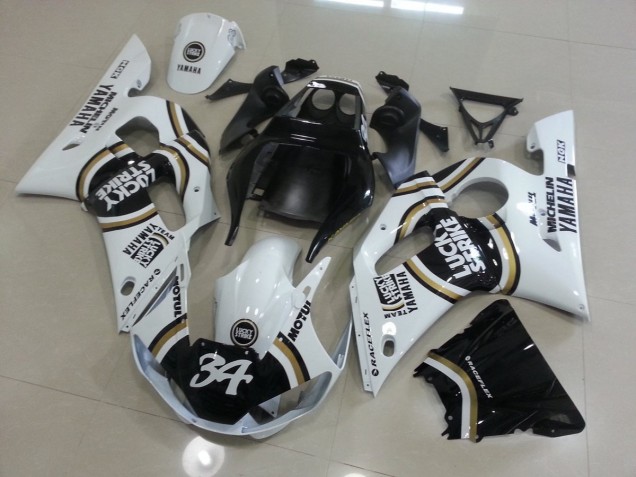 98-02 White Black YZF R6 Motorcycle Fairings 98-02 White Black YZF R6 Motorcycle Fairings
