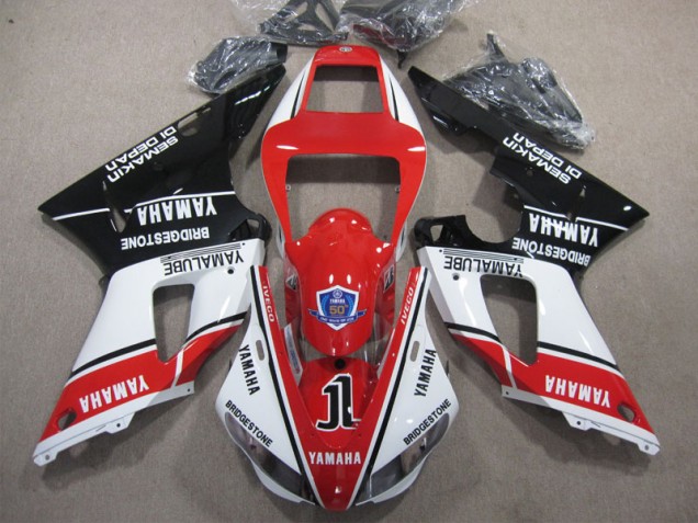 98-99 Red White Black 50 YZF R1 Motorcycle Fairings 98-99 Red White Black 50 YZF R1 Motorcycle Fairings
